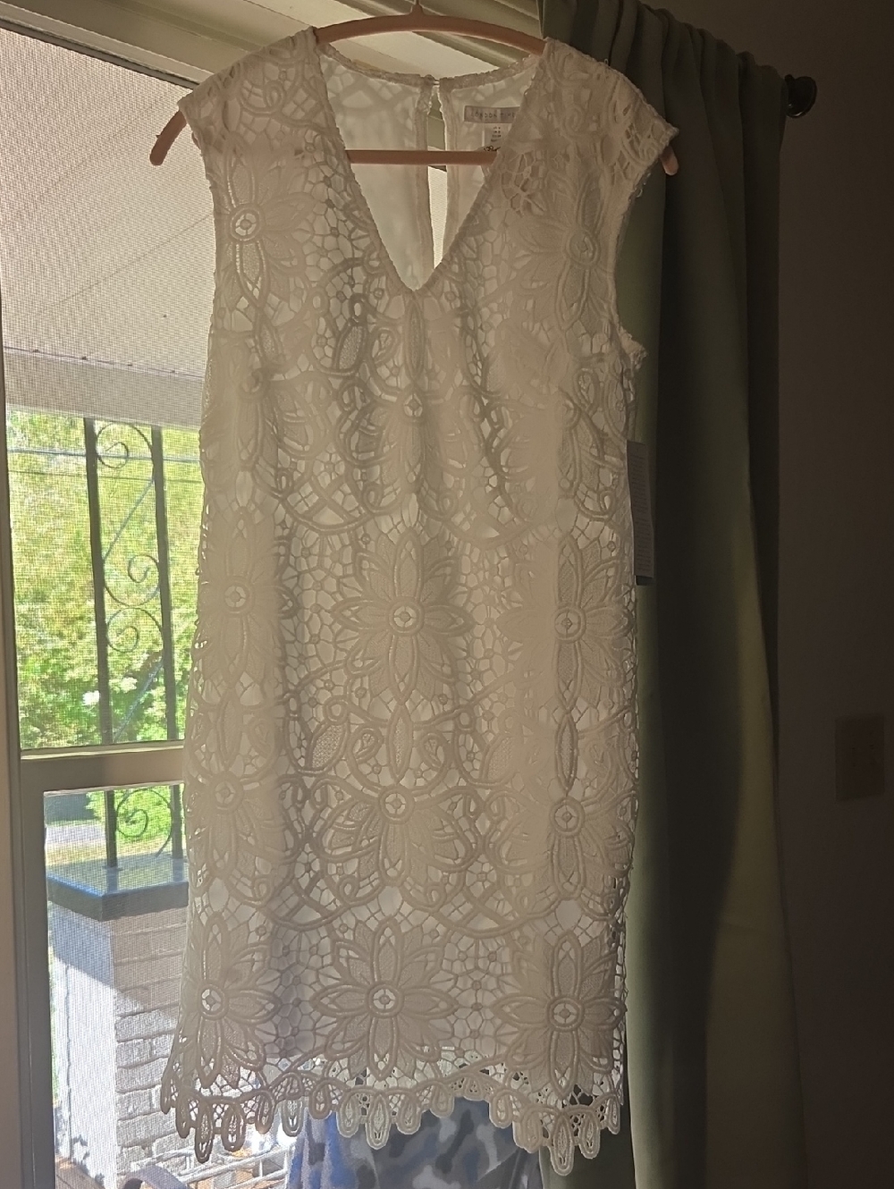 London Times White Floral Lace Mini Dress Size 4 - Picture 4 of 14